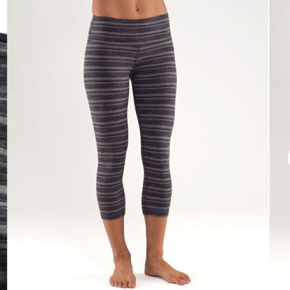 Lululemon Wunder Under BSG Black Stripes Galore Crop Leggings Rare Print 6 - Picture 4 of 11